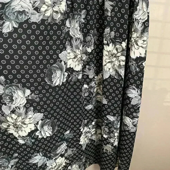 Free People Black Floral Midi Dress Crochet Chest - Picture 11 of 14